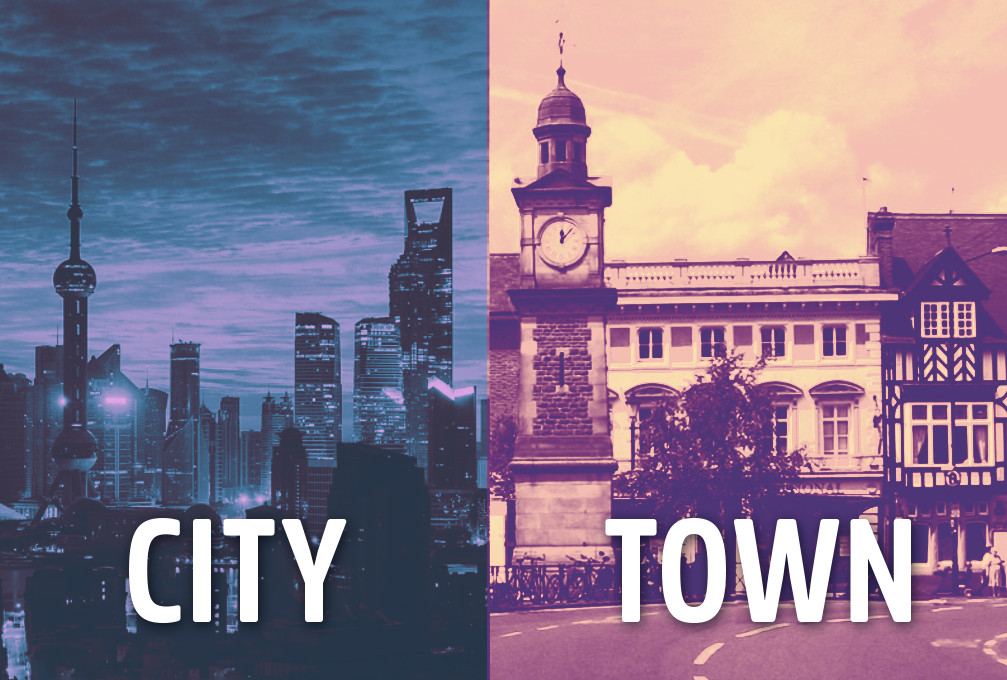 City ir Town skirtumai